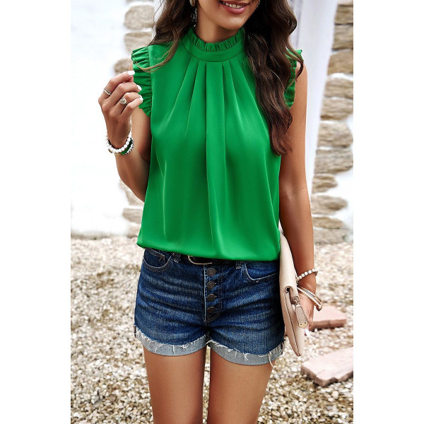 Women's Elegance in Ruffles Cap Sleeve Blouse product image