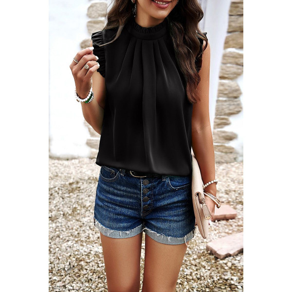 Women's Elegance in Ruffles Cap Sleeve Blouse product image