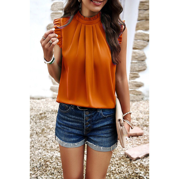 Women's Elegance in Ruffles Cap Sleeve Blouse product image
