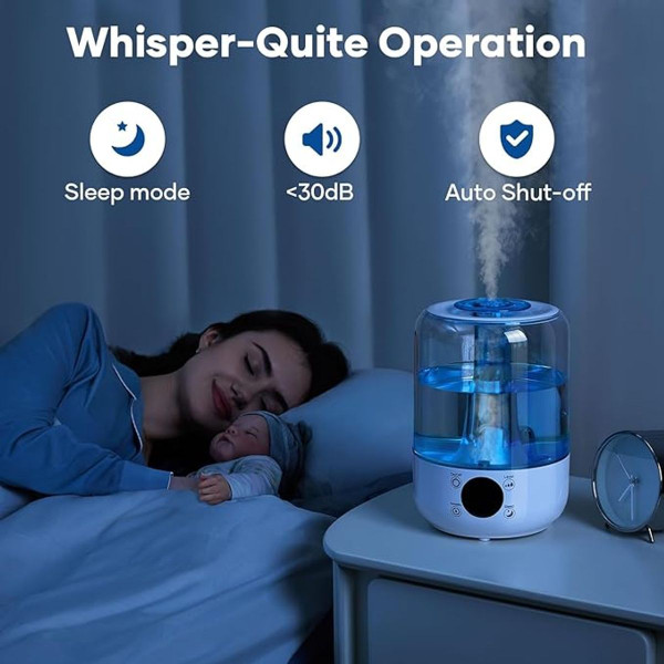 HiLIFE 3L Ultrasonic Cool Mist Quiet Top Fill Humidifier  product image