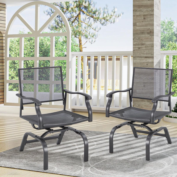 Outdoor Rocking or Swivel Patio Dining Chairs (Set of 2) product image