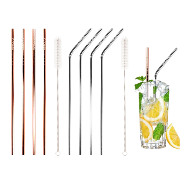 Stainless Steel Drinking Straw with Brush (4-Pack) product image