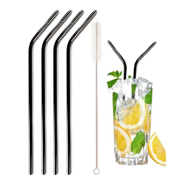 Stainless Steel Drinking Straw with Brush (4-Pack) product image