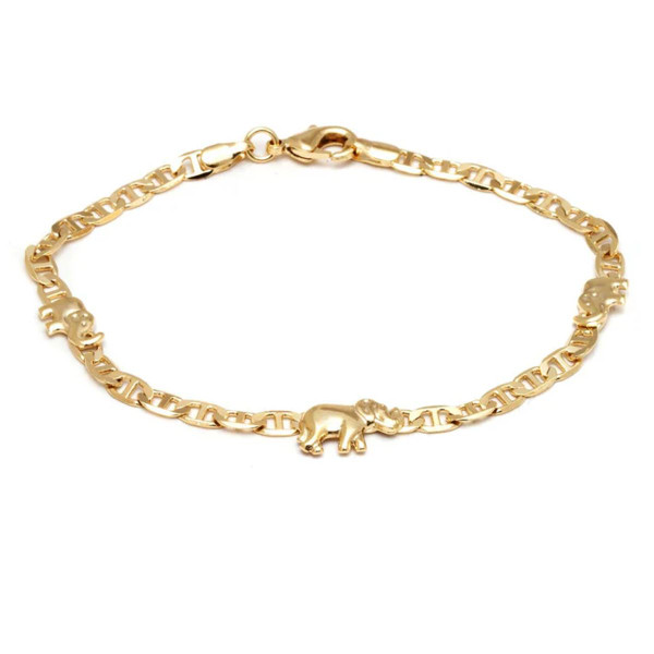 18K Gold Plated 10-Inch Elephant Charm Anklet product image