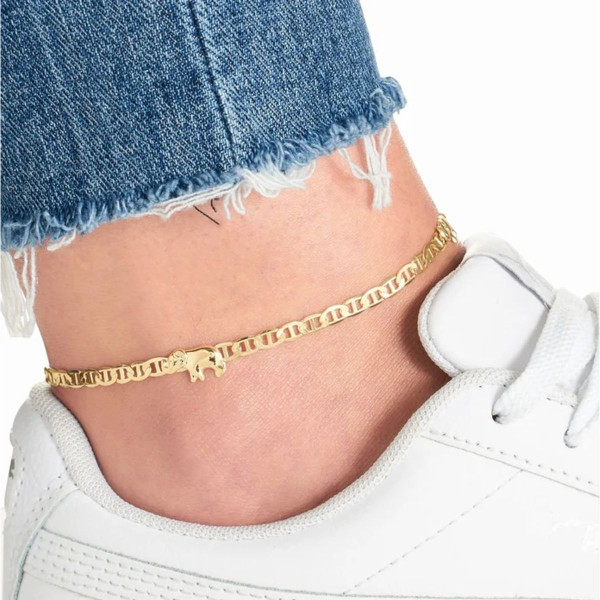 18K Gold Plated 10-Inch Elephant Charm Anklet product image