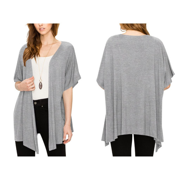 Women's Short Sleeve Open-Front Loose Kimono-Style Cardigan product image