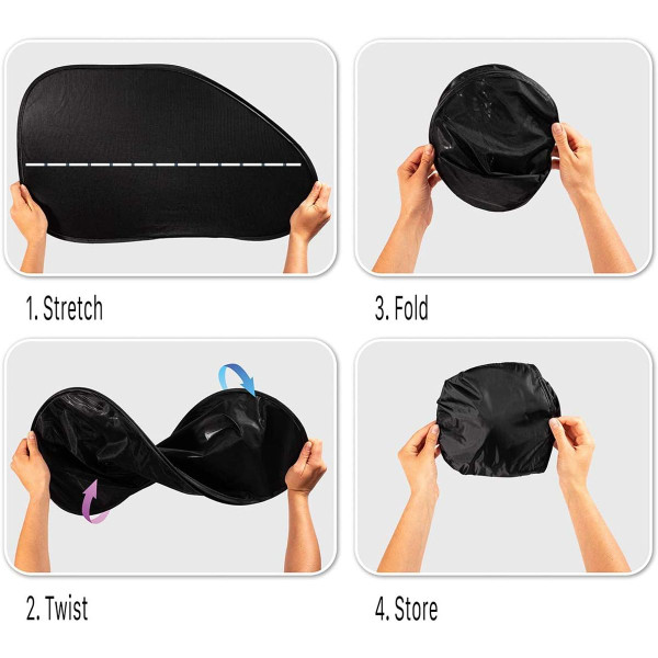 Zone Tech® 3-Piece Car Side And Rear Window Cling-on Sun Shades, SS0023 product image