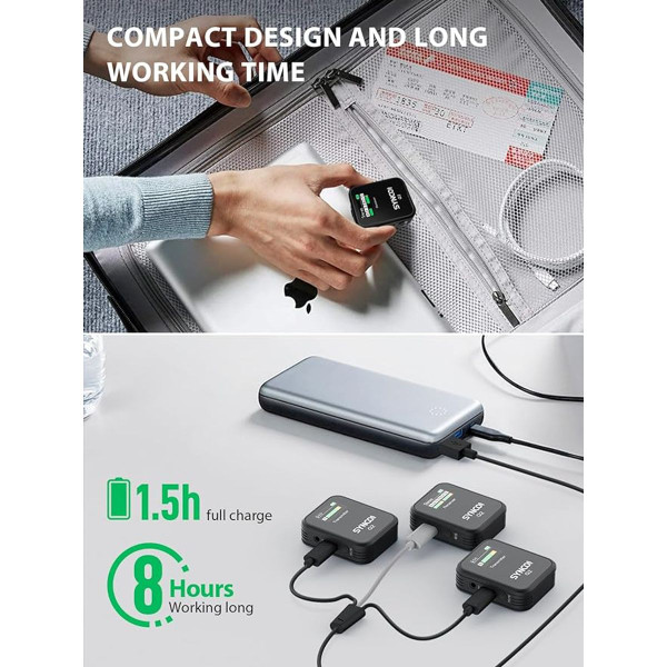 SYNCO Wireless Lavalier Microphone with 2.4G Dual Transmitter product image
