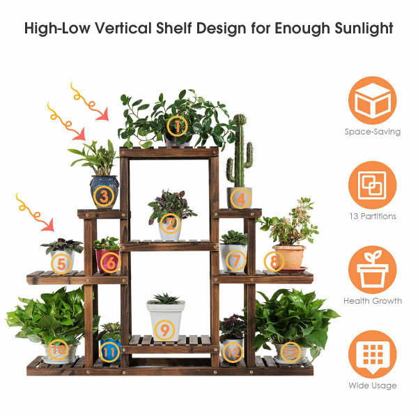 Goplus 6-Tier Flower Wood Plant Stand Display Rack product image