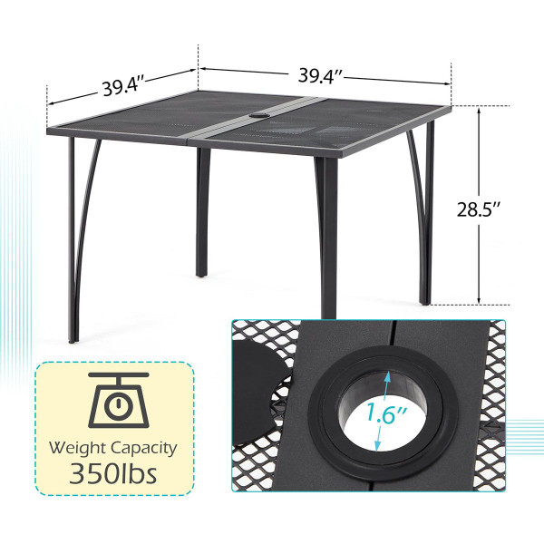 Outdoor Metal Patio Dining Tables (With and without Umbrella Holes) product image