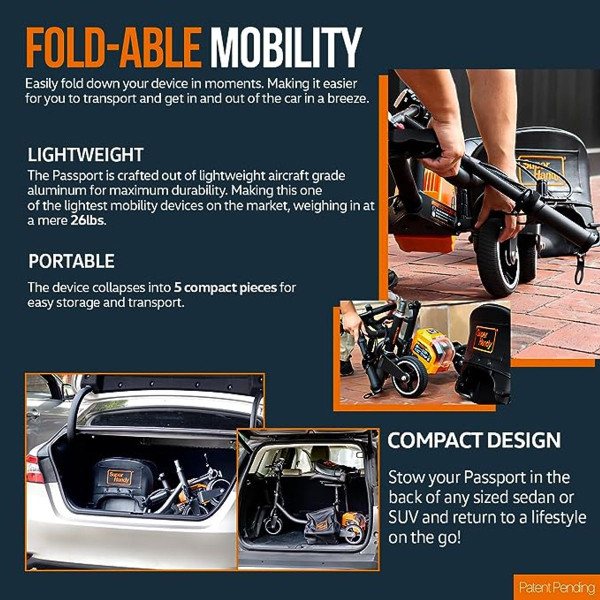 SuperHandy® 3-Wheel Folding 48V Mobility Scooter, GUT112 product image