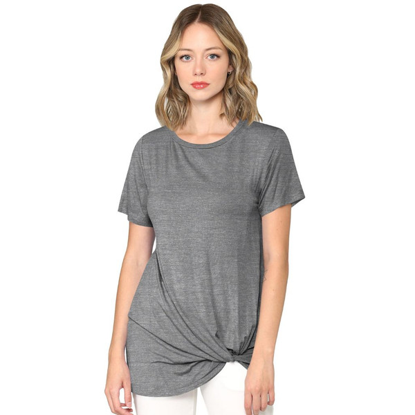Women's Twist Front Short Sleeve Tunic Tee product image