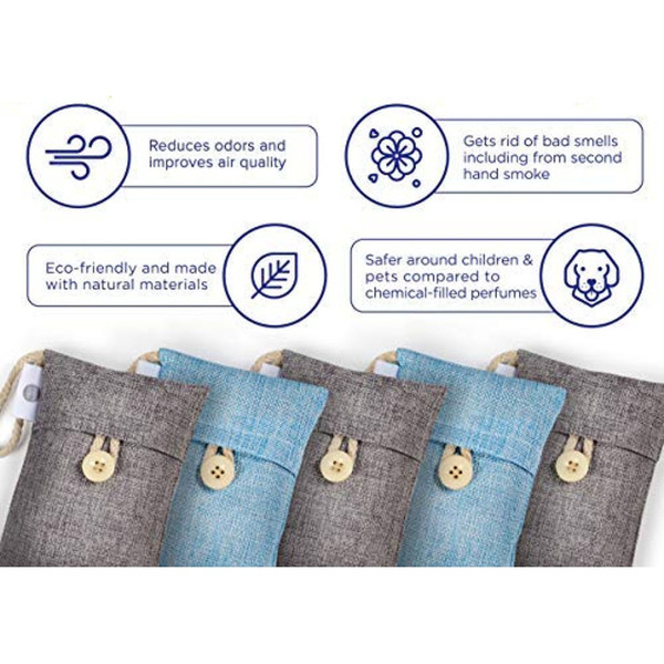 Bamboo Charcoal-Activated Air Purifying Bag (5-Pack) product image