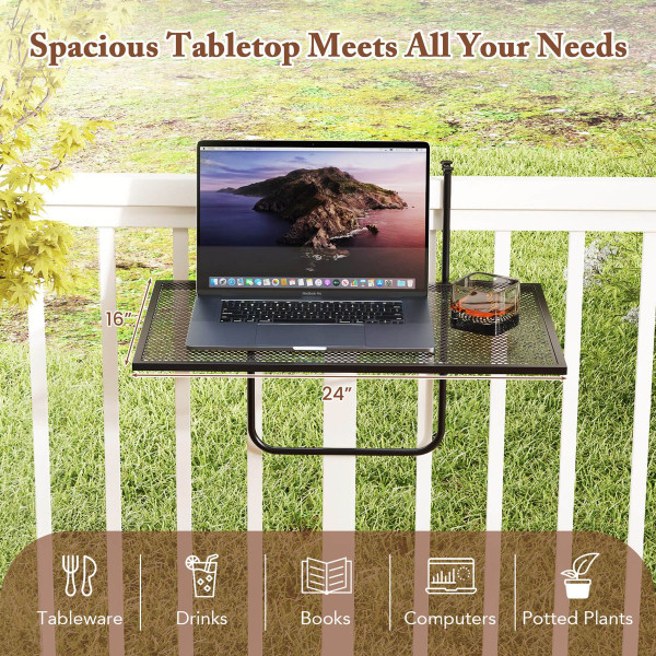 Balcony Railing Table with Folding Deck Tab product image