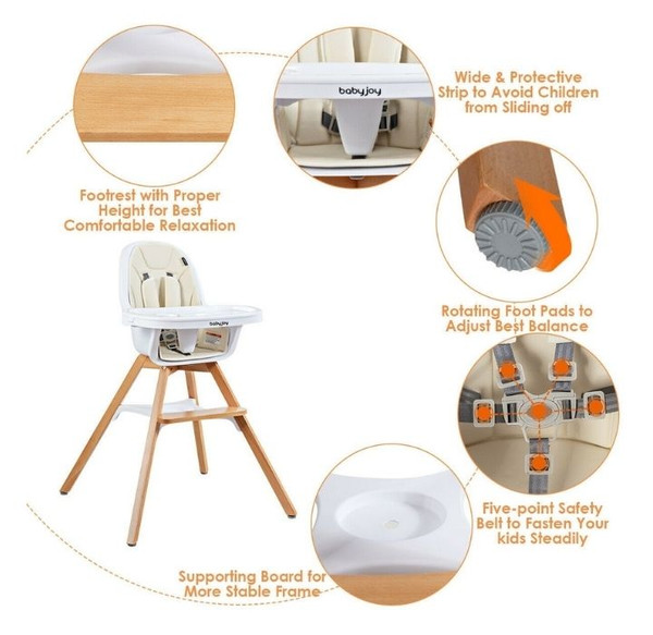 Wooden Convertible 3-in-1 High Chair product image