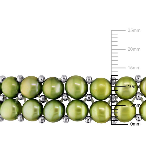 6-7mm Pistachio Pearl Double-Row Elastic Bracelet product image