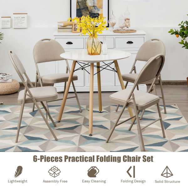 Portable Foldable Padded Chair with Handle Hole (6-Pack) product image