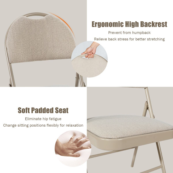 Portable Foldable Padded Chair with Handle Hole (6-Pack) product image