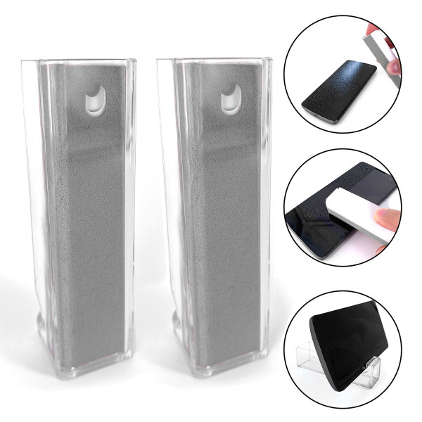 All-in-One Screen Cleaning Spray, Cloth, and Phone Stand (2-Pack) product image