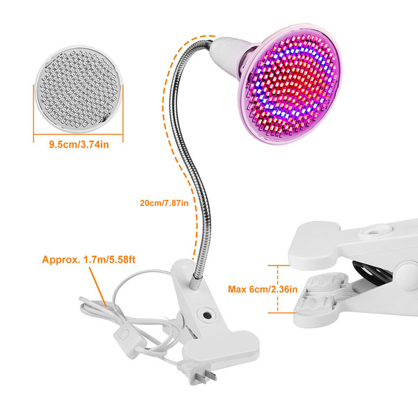 iMounTEK® LED Plant Grow Light with 12W Red/Blue Bulb and Clip-on Base product image