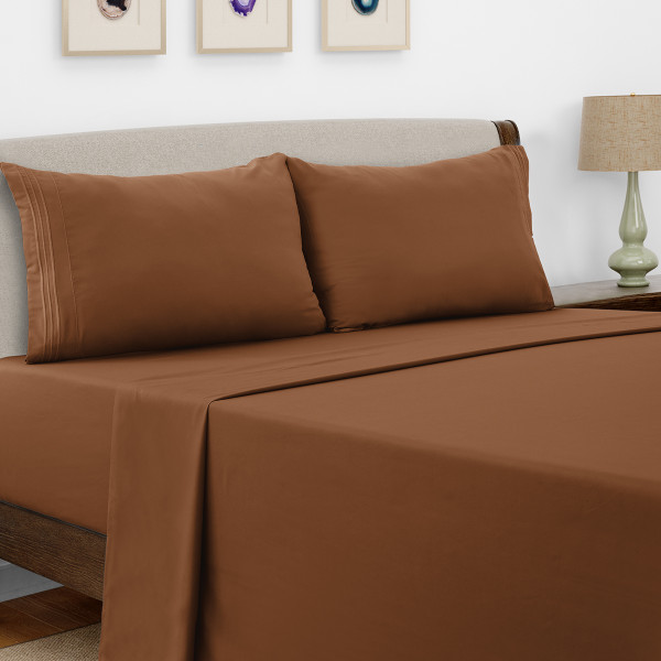 4-Piece Solid Microfiber Deep Pocket Bedding Sheet Set product image