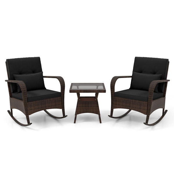 3-Piece Rocking Bistro Set with Removable Cushions product image