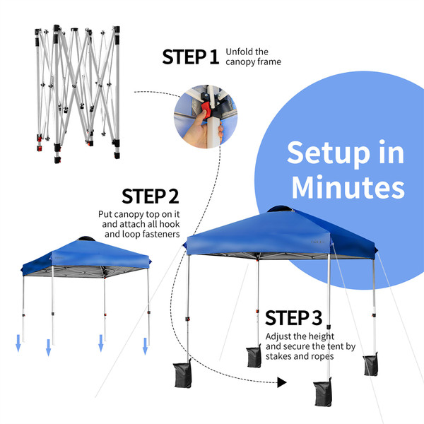 6.6 x 6.6-Foot Outdoor Pop-up Canopy Tent with Roller Bag product image