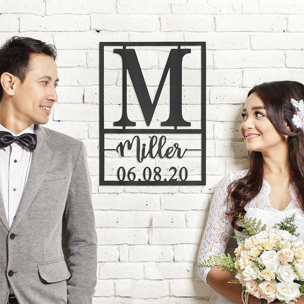 Personalized Monogram Name and Date Sign product image