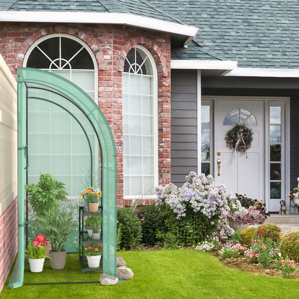 7 x 3.5 x 7-Foot Lean-to Greenhouse with Flower Rack product image