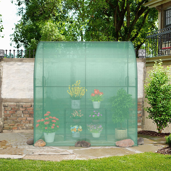 7 x 3.5 x 7-Foot Lean-to Greenhouse with Flower Rack product image