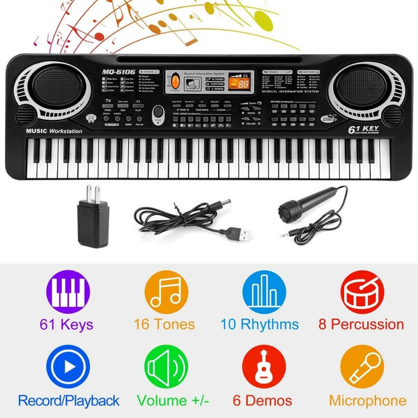 61-Key Digital Keyboard Electric Piano with Microphone product image