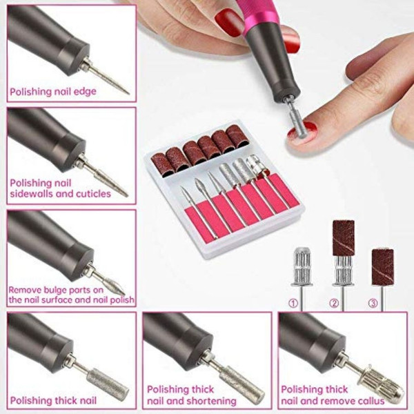 30,000RPM Professional Rechargeable Nail Drill Kit with 2,000mAh Power Bank product image