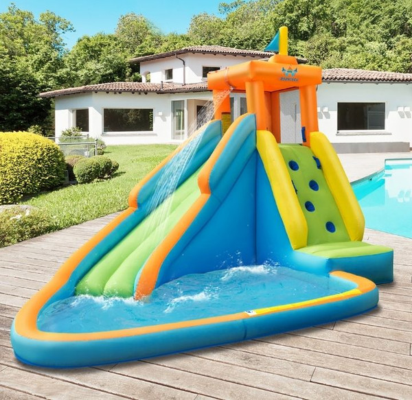 Inflatable Climbing Wall Splash Pool with Water Slide product image