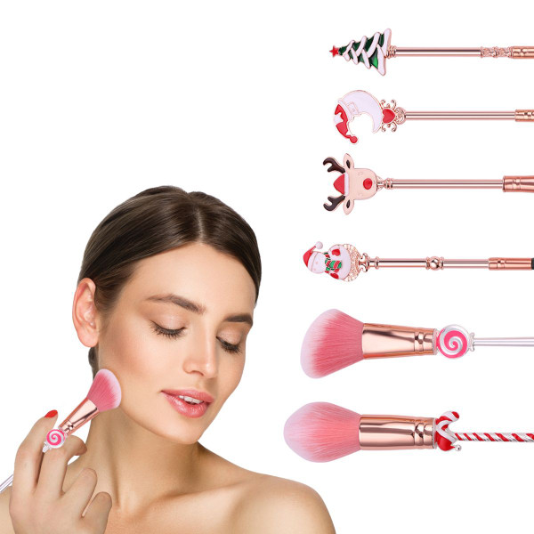 Christmas Fun Makeup Brush Set with Storage Pouch (6-Piece) product image
