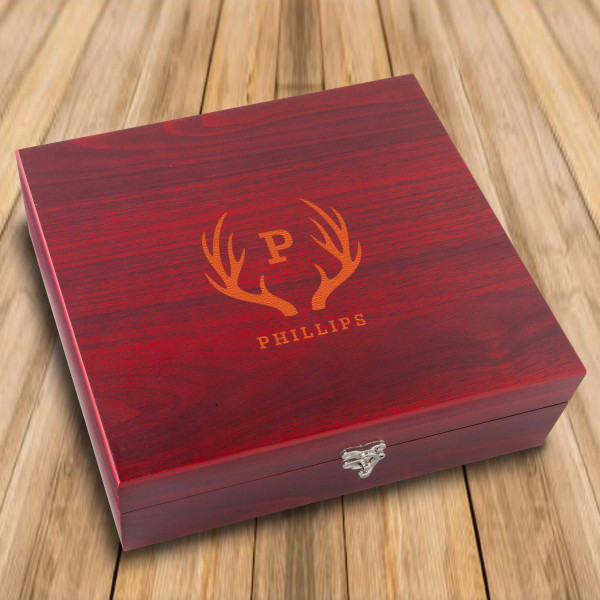 Personalized Rosewood Martini Gift Set Box product image