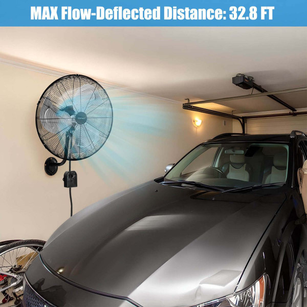 20-Inch Wall-Mounted Fan with 3 Fan Speeds & Adjustable Tilt Head product image