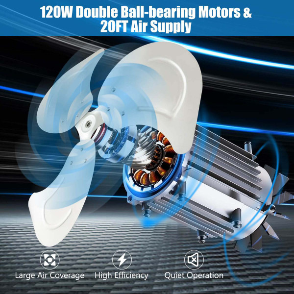 20-Inch Wall-Mounted Fan with 3 Fan Speeds & Adjustable Tilt Head product image