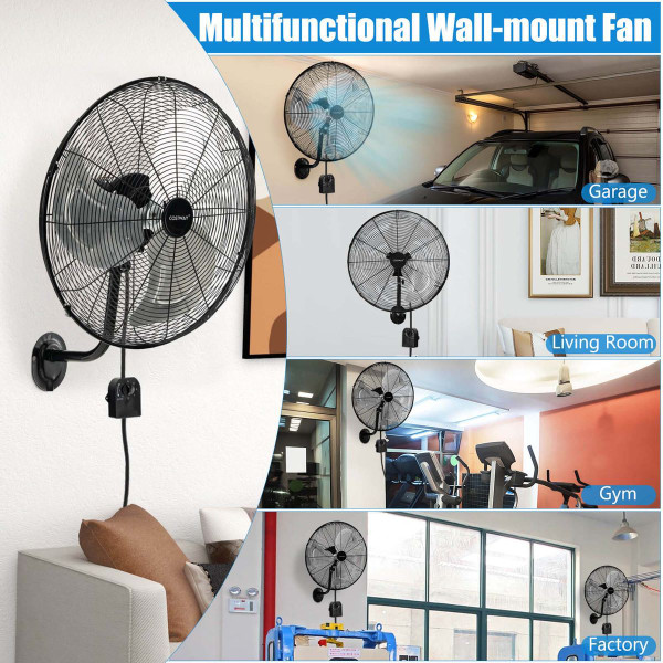 20-Inch Wall-Mounted Fan with 3 Fan Speeds & Adjustable Tilt Head product image