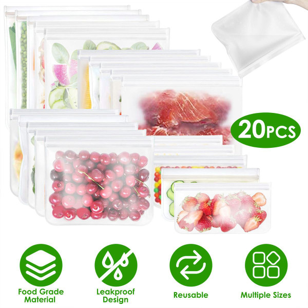 NewHome™ 20-Piece Reusable Food Storage Bags product image