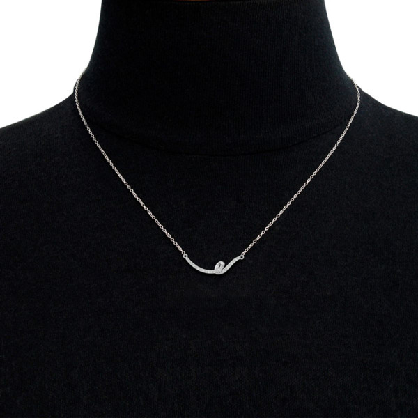 0.07-Carat Diamond Bar Swirl Necklace product image