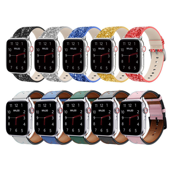 Waloo Bling and Breathable Leather Bands For Apple Watch  (2-Pack)  product image