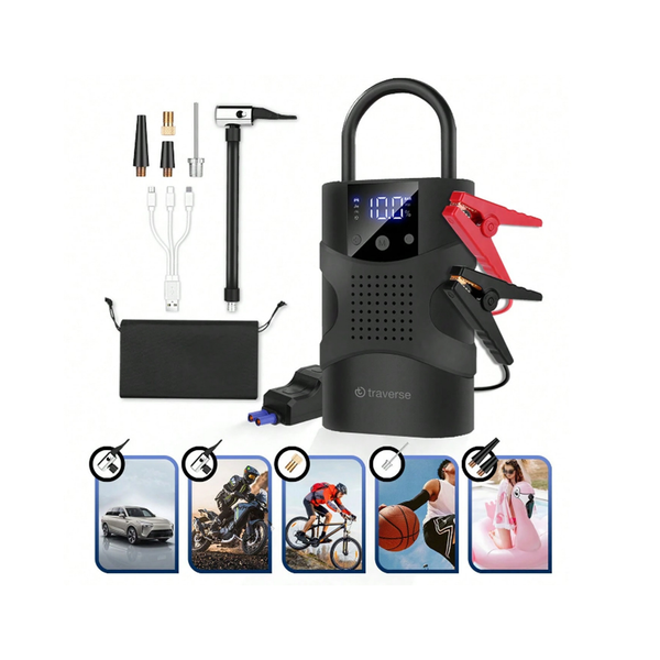 2-in-1 1000A Jump Starter & Tire Pump, 150 PSI Inflator product image