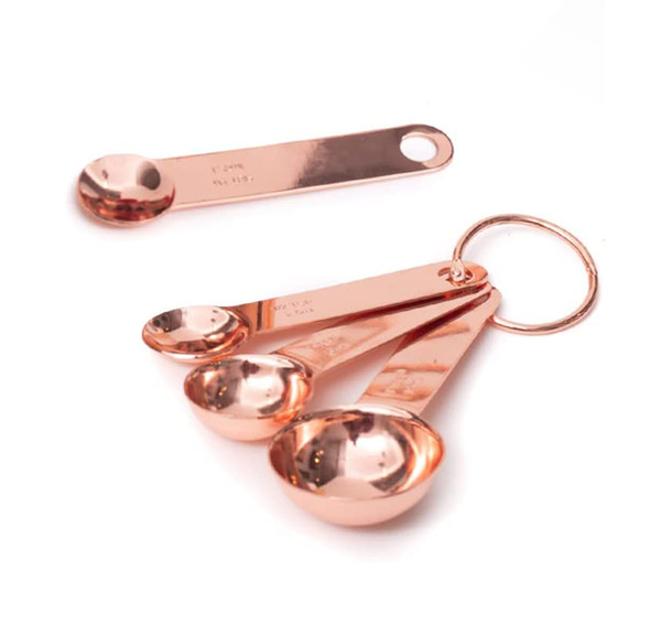 Modern 4-Piece Copper-Coated Stainless Steel Measuring Spoons product image