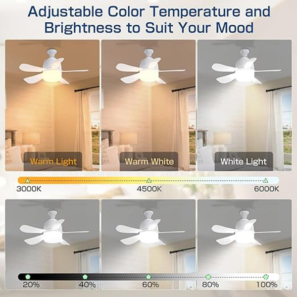 Eonini® Dimmable LED Socket Ceiling Fan Light product image