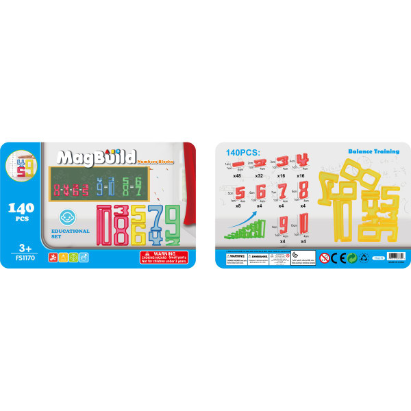 MagBuild™ Kids' 140-Piece Number Blocks Educational Set, FS1170 product image