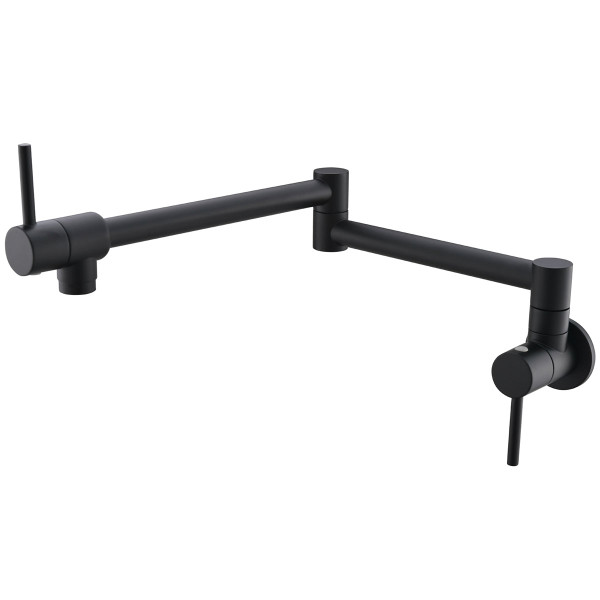 Double-Jointed Wall-Mounted Faucet with Two Handles for Pot-Filling product image