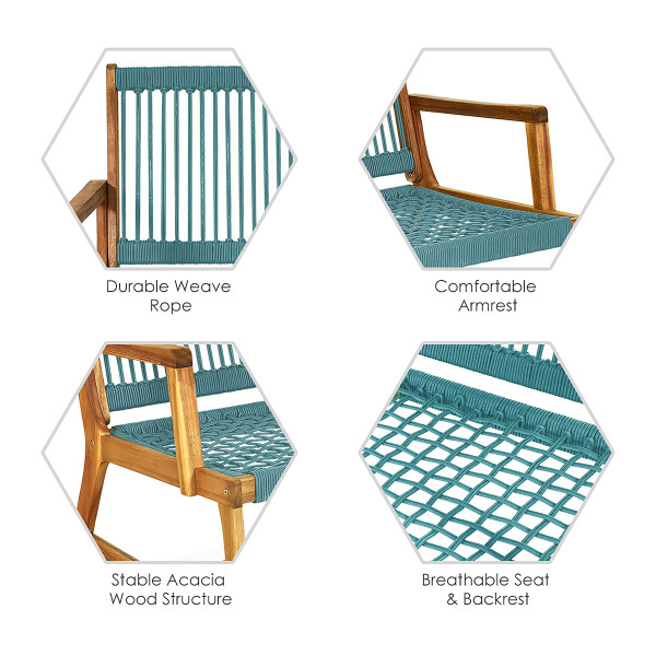 2-Person Acacia Wood Yard Bench for Balcony and Patio product image