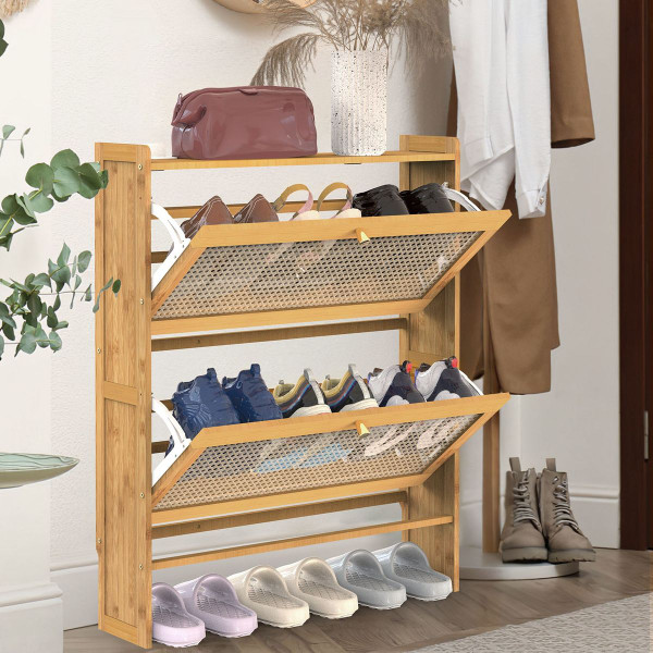 NewHome™ 2-Tier Bamboo Shoe Cabinet (2 Sizes) product image
