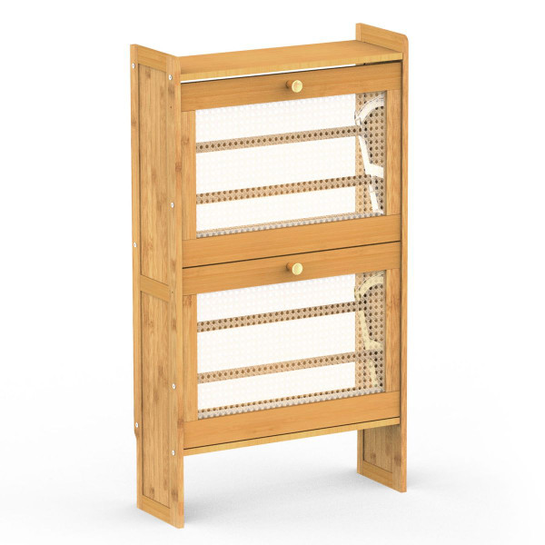 NewHome™ 2-Tier Bamboo Shoe Cabinet (2 Sizes) product image