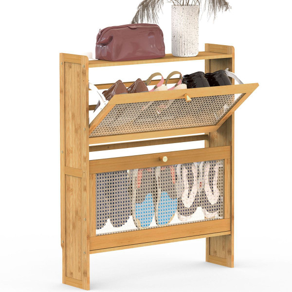 NewHome™ 2-Tier Bamboo Shoe Cabinet (2 Sizes) product image